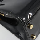 SAINT LAURENT Hand Bag Patent Leather Black Gold Auth 193027A-15