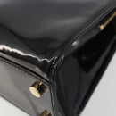 SAINT LAURENT Hand Bag Patent Leather Black Gold Auth 193027A-16