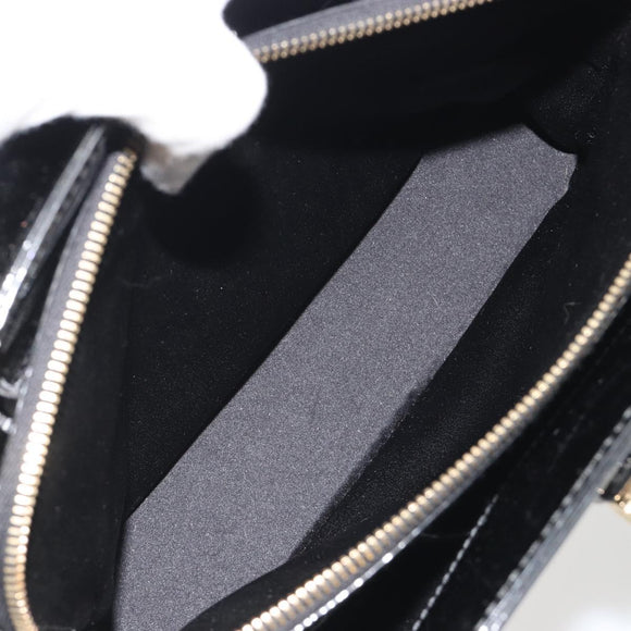 SAINT LAURENT Hand Bag Patent Leather Black Gold Auth 193027A