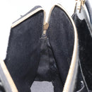 SAINT LAURENT Hand Bag Patent Leather Black Gold Auth 193027A-22