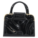 SAINT LAURENT Hand Bag Patent Leather Black Gold Auth 193027A-2