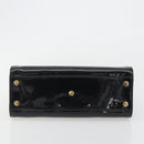 SAINT LAURENT Hand Bag Patent Leather Black Gold Auth 193027A-5