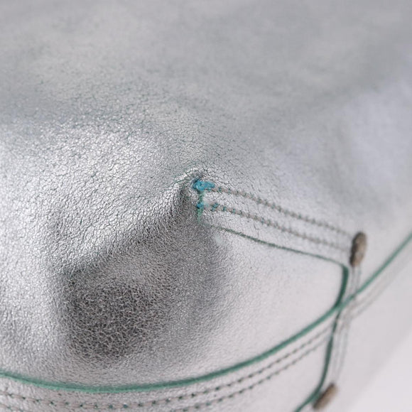 TIFFANY&Co. Hand Bag Leather Silver Auth 193028A