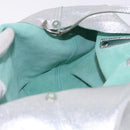 TIFFANY&Co. Hand Bag Leather Silver Auth 193028A-17