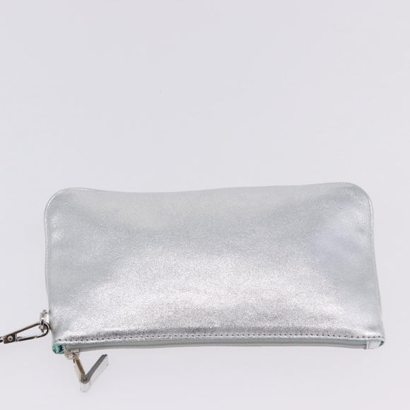 TIFFANY&Co. Hand Bag Leather Silver Auth 193028A