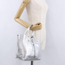 TIFFANY&Co. Hand Bag Leather Silver Auth 193028A-22