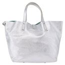 TIFFANY&Co. Hand Bag Leather Silver Auth 193028A-2