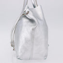 TIFFANY&Co. Hand Bag Leather Silver Auth 193028A-3
