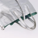 TIFFANY&Co. Hand Bag Leather Silver Auth 193028A-6