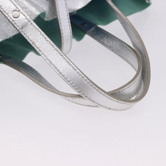 TIFFANY&Co. Hand Bag Leather Silver Auth 193028A