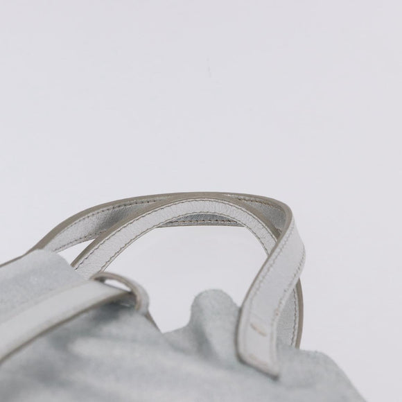 TIFFANY&Co. Hand Bag Leather Silver Auth 193028A
