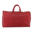 LOUIS VUITTON Epi Keepall 50 Boston Bag Red M42967 LV Auth 193031A-1