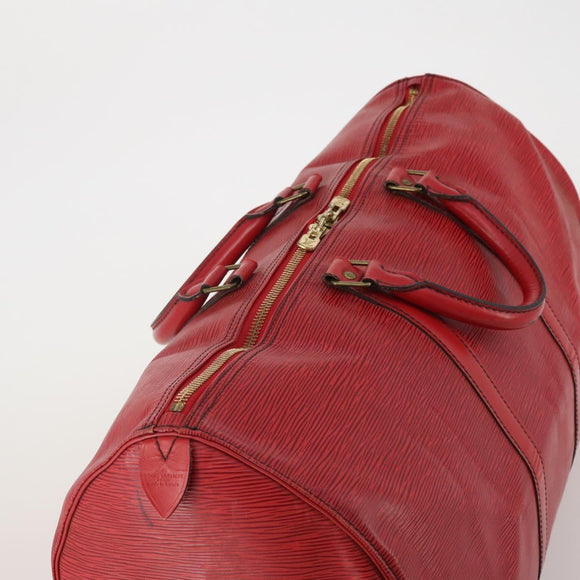 LOUIS VUITTON Epi Keepall 50 Boston Bag Red M42967 LV Auth 193031A