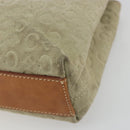 CELINE C Macadam Canvas Hand Bag Suede Gray Silver Auth 193033A-14