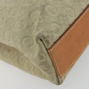 CELINE C Macadam Canvas Hand Bag Suede Gray Silver Auth 193033A-15