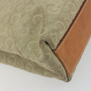 CELINE C Macadam Canvas Hand Bag Suede Gray Silver Auth 193033A-9
