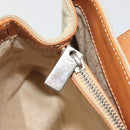 CELINE C Macadam Canvas Hand Bag Suede Gray Silver Auth 193033A-21