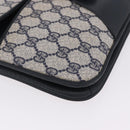 GUCCI GG Supreme Clutch Bag PVC Navy Gold 904 02 025 Auth 193045-14