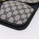 GUCCI GG Supreme Clutch Bag PVC Navy Gold 904 02 025 Auth 193045-15