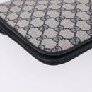 GUCCI GG Supreme Clutch Bag PVC Navy Gold 904 02 025 Auth 193045-16