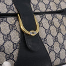 GUCCI GG Supreme Clutch Bag PVC Navy Gold 904 02 025 Auth 193045-18