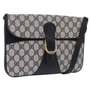 GUCCI GG Supreme Clutch Bag PVC Navy Gold 904 02 025 Auth 193045-1