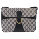 GUCCI GG Supreme Clutch Bag PVC Navy Gold 904 02 025 Auth 193045-13