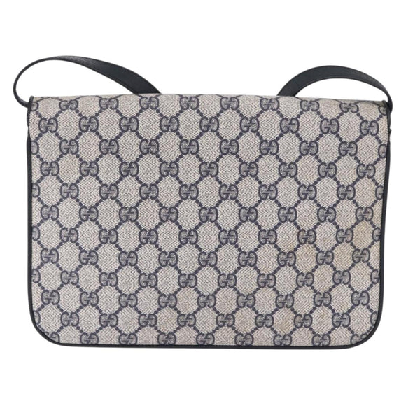 GUCCI GG Supreme Clutch Bag PVC Navy Gold 904 02 025 Auth 193045