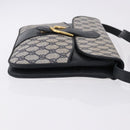 GUCCI GG Supreme Clutch Bag PVC Navy Gold 904 02 025 Auth 193045-4