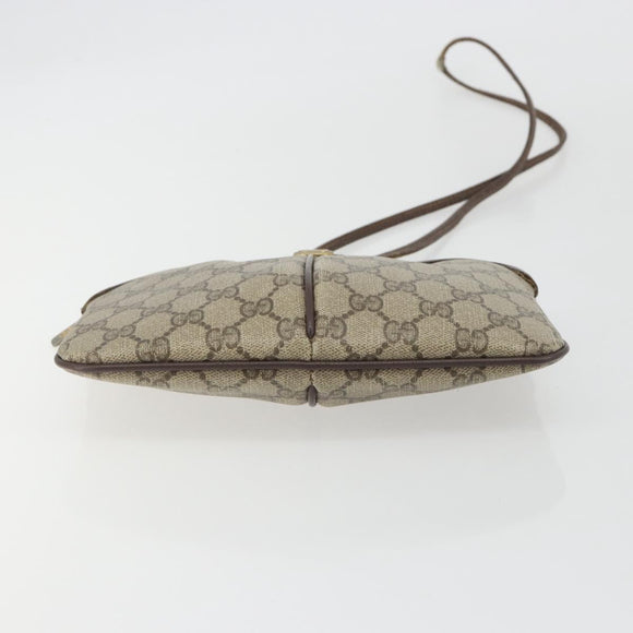 GUCCI GG Supreme Web Sherry Line Bag PVC Beige Gold 904 02 047 Auth 193046