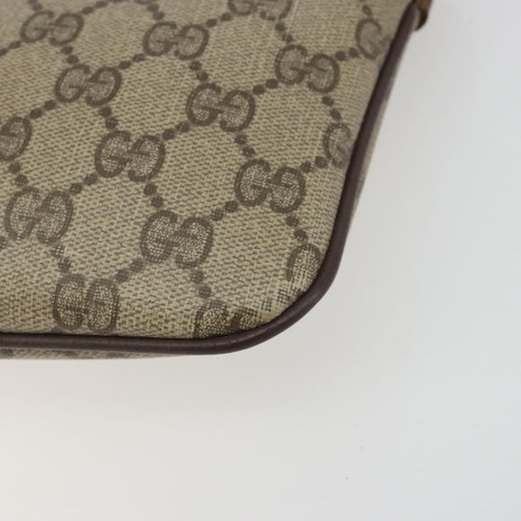 GUCCI GG Supreme Web Sherry Line Bag PVC Beige Gold 904 02 047 Auth 193046
