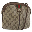 GUCCI GG Supreme Web Sherry Line Bag PVC Beige Gold 904 02 047 Auth 193046-1