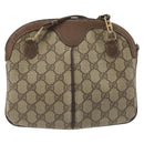 GUCCI GG Supreme Web Sherry Line Bag PVC Beige Gold 904 02 047 Auth 193046-2
