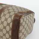 GUCCI GG Supreme Web Sherry Line Boston Bag PVC Beige Gold Auth 193047-9
