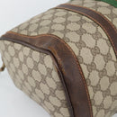GUCCI GG Supreme Web Sherry Line Boston Bag PVC Beige Gold Auth 193047-14