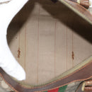 GUCCI GG Supreme Web Sherry Line Boston Bag PVC Beige Gold Auth 193047-11