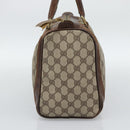 GUCCI GG Supreme Web Sherry Line Boston Bag PVC Beige Gold Auth 193047-3