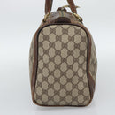 GUCCI GG Supreme Web Sherry Line Boston Bag PVC Beige Gold Auth 193047-4