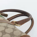 GUCCI GG Supreme Web Sherry Line Boston Bag PVC Beige Gold Auth 193047-8