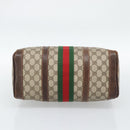 GUCCI GG Supreme Web Sherry Line Boston Bag PVC Beige Gold Auth 193047-5