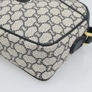 GUCCI GG Plus Supreme Shoulder Bag PVC Navy Gold Auth 193048-9