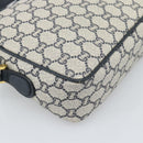 GUCCI GG Plus Supreme Shoulder Bag PVC Navy Gold Auth 193048-16