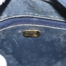 GUCCI GG Plus Supreme Shoulder Bag PVC Navy Gold Auth 193048-11