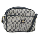 GUCCI GG Plus Supreme Shoulder Bag PVC Navy Gold Auth 193048-1