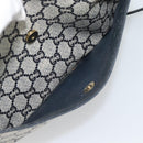GUCCI GG Plus Supreme Shoulder Bag PVC Navy Gold Auth 193048-21