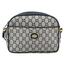 GUCCI GG Plus Supreme Shoulder Bag PVC Navy Gold Auth 193048-13