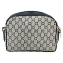GUCCI GG Plus Supreme Shoulder Bag PVC Navy Gold Auth 193048-2