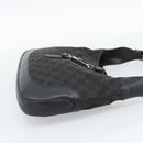 GUCCI GG Canvas Jackie Shoulder Bag Black Silver 204990 Auth 193049V-5