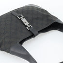 GUCCI GG Canvas Jackie Shoulder Bag Black Silver 204990 Auth 193049V-6