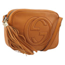 GUCCI Shoulder Bag Leather Orange Gold 308364 Auth 193050V-1